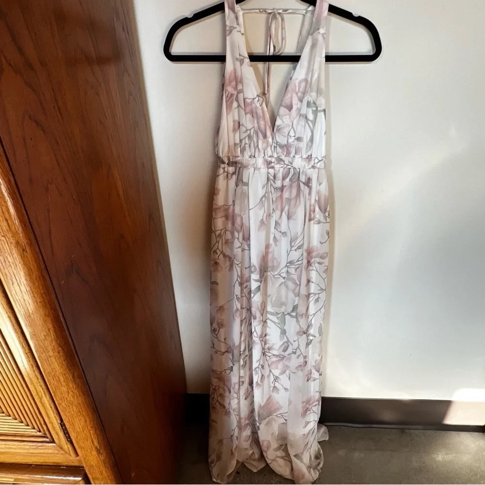 Show me your mumu floral maxi dress white and pink XS